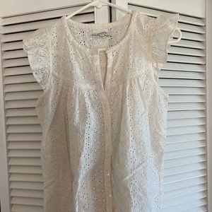 Madewell bib eyelet blouse
